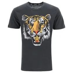Áo Thun Nam Dsquared2 Men's Top Maxi Tiger Print T-Shirt S71GD1115 814 Màu Xám Size M