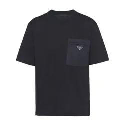 Áo Thun Nam Prada Logo Cotton Jersey In Black T-Shirt UJN661 11CK F0009 Màu Đen Size S
