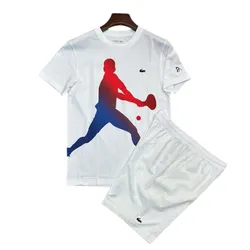 Bộ Quần Áo Cộc Tay Nam Lacoste Men's Tennis Novak Djokovic Màu Trắng Size 3