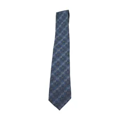 Cà Vạt Nam Gucci Signature Logo GGWEB Silk Tie Wire Blue 408869 Màu Xanh