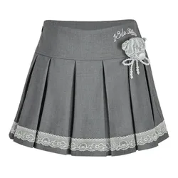 Chân Váy 13 De Marzo Bear Lacy Bowknot Skirt Grey Màu Xám