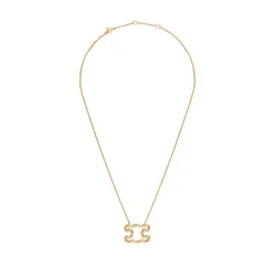 Dây Chuyền Nữ Celine Triomphe Frame Large Necklace In Brass With Gold Finish Gold Màu Vàng