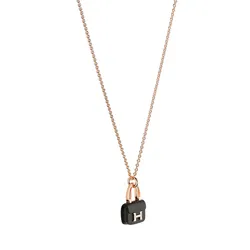 Dây Chuyền Nữ Hermès Amulettes Constance Pendant Màu Vàng Hồng/Đen