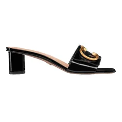 Dép Cao Gót Nữ Dior C'est Dior Heeled Slide Black Patent KCQ889VNI-S900 Màu Đen Size 37