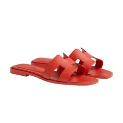 Dép Hermès HM H202230ZV7K340 Oran Sandal Orange Capucine Màu Đỏ Cam Size 37.5