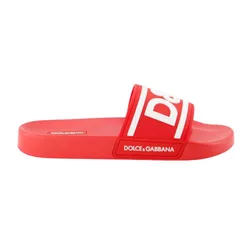 Dép Nam Dolce & Gabbana D&G Logo Rubber Slides In Red CS2072 AQ858 89689 Màu Đỏ Size 40
