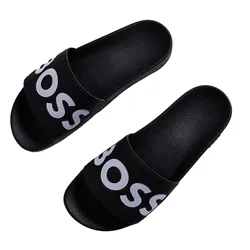Dép Nam Hugo Boss Aryeh Sliders In Black Màu Đen Size 40