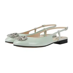 Dép Nữ Gucci Ballerina With Double G Pale Green 762765 BNC00 3401 Màu Xanh Mint Size 37
