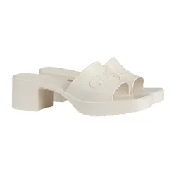 Dép Nữ Gucci Rubber Slide Sandal White 624730-J8700-9022 Màu Trắng Size 39