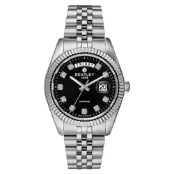 Đồng Hồ Nam Bentley Quartz BL2333-10MWBI 40mm Màu Bạc Đen