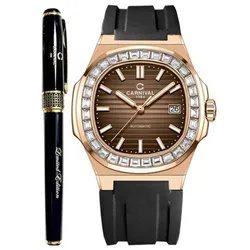 Đồng Hồ Nam Carnival Nautilus Automatic 8108G-VH-DCS-N (8108G) Màu Đen Nâu (Tặng Kèm Bút)