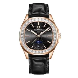 Đồng Hồ Nam Carnival Watch 8113G2-VH-DD-D Màu Đen - Vàng Hồng