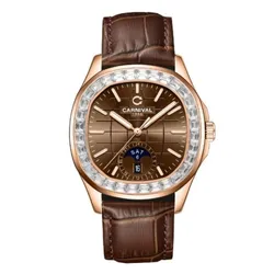 Đồng Hồ Nam Carnival Watch 8113G2-VH-DD-N Màu Nâu - Vàng Hồng