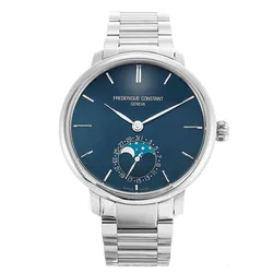 Đồng Hồ Nam Frederique Constant Manufacture Slimline Moonphase FC-703N3S6B (FC703N3S6B) Màu Xanh Bạc