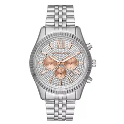 Đồng Hồ Nam Michael Kors MK Lexington Watch 44mm Màu Bạc Trắng