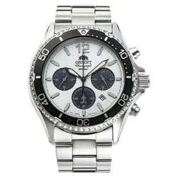 Đồng Hồ Nam Orient Mako Solar RA-TX0203S10B (RN-TX0203S)(RA-TX0203S) Chronograph 42.8mm Màu Bạc