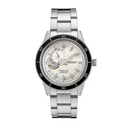 Đồng Hồ Nam Seiko Presage Style 60's Open Heart Watch SSA423J1 Màu Bạc