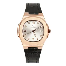 Đồng Hồ Nữ Carnival Watch 8160L-VH-DD-T Màu Đen - Vàng Hồng