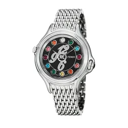 Đồng Hồ Nữ Fendi Crazy Carats Black Dial Stainless Steel F105031000D1T02 Màu Đen Bạc