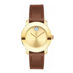 Đồng Hồ Nữ Movado Bold 3600437 Smaller Midsize Watch 30mm Màu Nâu Vàng