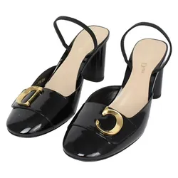 Giày Cao Gót Nữ Dior Spartiates En Cuir Verni J'adior Sandals Màu Đen Size 37