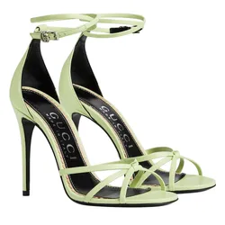 Giày Cao Gót Nữ Gucci Women's Strappy Sandal 748867BKO003801 Màu Xanh Nhạt Size 39