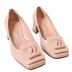 Giày Cao Gót Nữ Louis Vuitton LV Shake Pump 1AB0SM Màu Nude Size 36