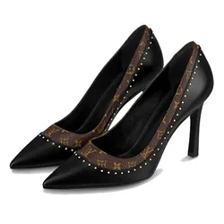 Giày Cao Gót Nữ Louis Vuitton LV Signature Pumps Black 1AACFJ Màu Đen Nâu Size 36