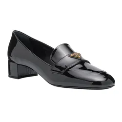 Giày Cao Gót Nữ Prada Vernice Patent Loafer Pumps Màu Đen Size 36