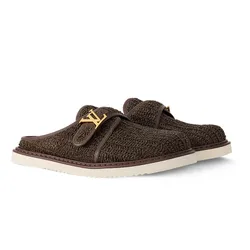 Giày Lười Hở Gót Nam Louis Vuitton LV 1AHQS2 LV Easy Mule Màu Nâu Size 39
