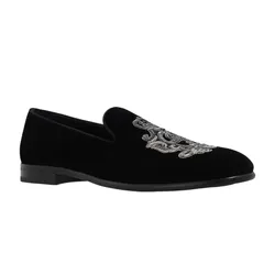 Giày Lười Nam Dolce & Gabbana Black Velvet Loafers A50490 AO249-8R747 Màu Đen Size 40