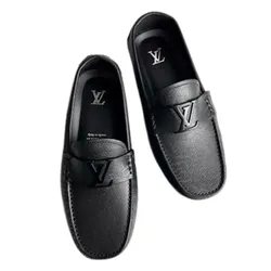 Giày Lười Nam Louis Vuitton LV Black Màu Đen Size 5