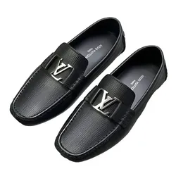 Giày Lười Nam Louis Vuitton LV Monte Carlo Moccasin Màu Đen Size 6.5