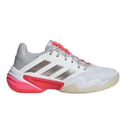 Giày Pickeball/Tenis Adidas Barricade 13 WMNS Cloud White / Champagne Met Màu Hồng Trắng Size 38.5