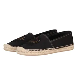 Giày Slip On Nam Dolce & Gabbana D&G Canvas Espadrilles With Coat Of Arms Embroidery Màu Đen Size 41