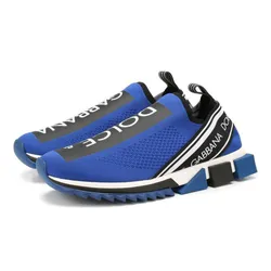 Giày Sneaker Nam Dolce & Gabbana D&G Sorrento Logo-Stripe Sock Màu Xanh Dương Size 40