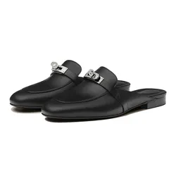 Giày Sục Nữ Hermès Oz Mule Noir H212295ZV01340 Màu Đen Size 38