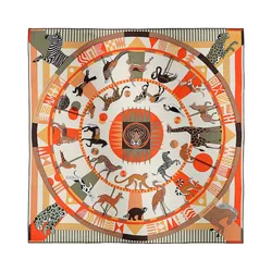 Khăn Nữ Hermès Le Carrousel Du Tigre Royal Scarf 90 Phối Màu