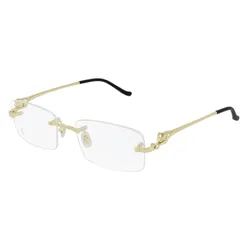 Kính Mắt Cận Nữ Cartier Gold Panthère Eyeglasses CT0281O 003 Màu Vàng