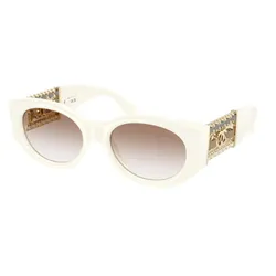 Kính Mát Chanel CH5536Q 125513 Sunglasses Màu Trắng - Nâu Size 52