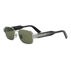 Kính Mát Nam Dior Men's Label Rectangle Sunglasses Màu Xanh Bạc