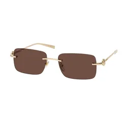 Kính Mát Nam Gucci Rectangular Sunglasses GG1703S 004 Màu Vàng Nâu