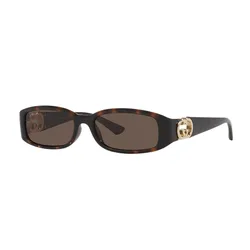Kính Mát Nữ Gucci Rectangular Frame Sunglasses GG1661S Màu Nâu Havana