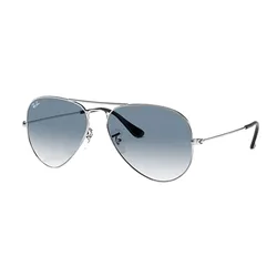 Kính Mát Rayban Aviator Gradient Light Blue Lenses Sunglasses RB3025 003/3F Màu Bạc Xanh Size 55