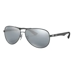 Kính Mát Unisex Rayban Sunglasses Aviator Reverse RB8313 004/K6 Silver Màu Bạc Đen