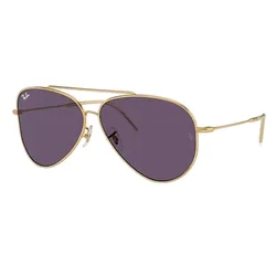Kính Mát Unisex Rayban Sunglasses Aviator Reverse RBR0101S 001/1A Violet Màu Tím Vàng Size 59