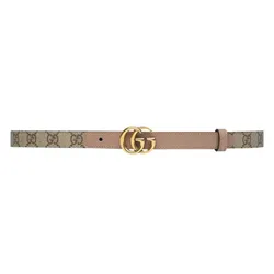 Thắt Lưng Gucci Double G Buckle GG Belt 409417 92TLC 8592 Màu Be/Xám Size 70