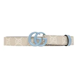 Thắt Lưng Gucci GG Cream Belt With Logo 409417 FAA6B-8049 Bản 2cm Màu Kem Size 75