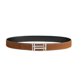 Thắt Lưng Nam Hermès H Au Carre Belt Buckle & Reversible Leather Strap 32mm Màu Nâu Đen Size 85