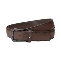 Thắt Lưng Nam Montblanc 126038 Rounded Matt Satinless Steel Black PVD Pin Buckle Belt Màu Nâu Size 120